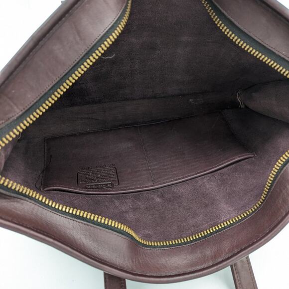Coach Vintage Embassy Briefcase Mahogany Brown Leather Zip Close Made in USA - Picture 6 of 12